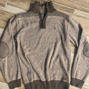 Ralph Lauren Polo Brown/Tan Zip-Up Men’s Sweater